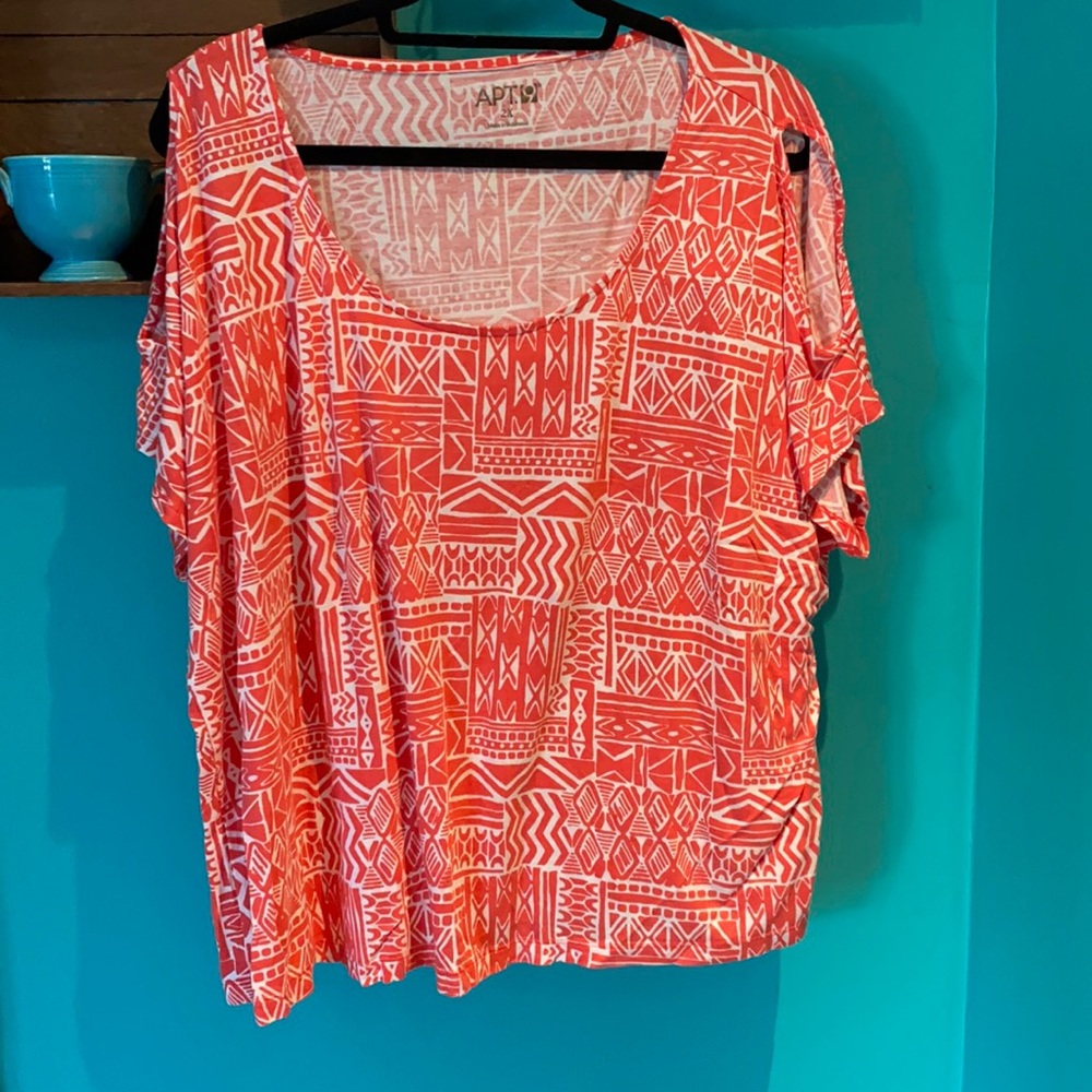 Cold shoulder shirt coral/orange